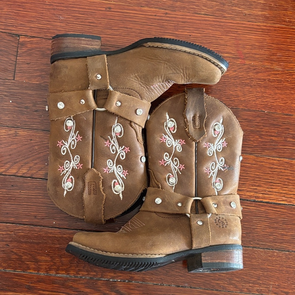Brown (Caballo dorado) Embroidered Kids Boots
